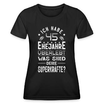 Hochzeitsgeschenk 45 Jahre Ehe Hochzeitstag - Frauen Funktions-T-Shirt - Schwarz - Vorne - AI Model Female 172 light (172cm)