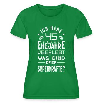 Hochzeitsgeschenk 45 Jahre Ehe Hochzeitstag - Frauen Funktions-T-Shirt - Kelly Green - Vorne - AI Model Female 172 dark (172cm)
