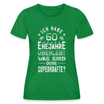 Hochzeitsgeschenk 60 Jahre Ehe Hochzeitstag - Frauen Funktions-T-Shirt - Kelly Green - Vorne - AI Model Female 172 dark (172cm)