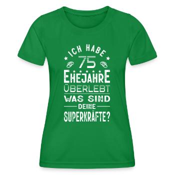 Hochzeitsgeschenk 75 Jahre Ehe Hochzeitstag - Frauen Funktions-T-Shirt - Kelly Green - Vorne - AI Model Female 172 dark (172cm)