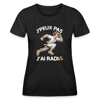 J'peux pas J'ai Radio Citation drôle Radiologie - T-shirt sport Femme - noir - Devant - AI Model Female 172 light (172cm)
