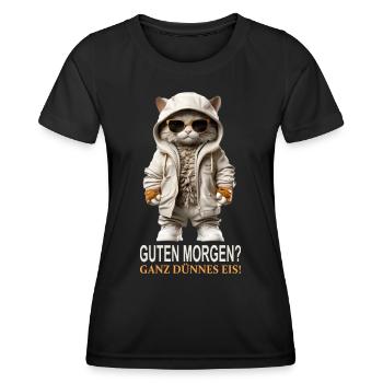 Guten Morgen Ganz dünnes Eis - Frauen Funktions-T-Shirt - Schwarz - Vorne - AI Model Female 172 light (172cm)