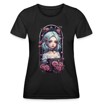 Gothique Anime Pastel Goth e-girl Design urbain - T-shirt sport Femme - noir - Devant - AI Model Female 172 light (172cm)