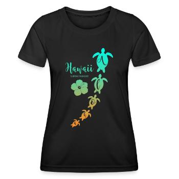 Aloha Schildkröten Hawaii Surfing Paradise - Frauen Funktions-T-Shirt - Schwarz - Vorne - AI Model Female 172 light (172cm)