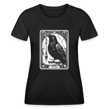 Corbeau Pendule Tarot - T-shirt sport Femme - noir - Devant - AI Model Female 172 light (172cm)