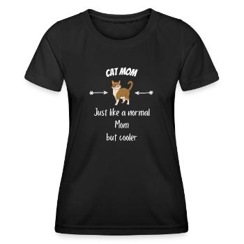 Cats mom like a normal mom only cooler - Women's Functional T-Shirt - black - Front - AI Model Female 172 light (172cm)