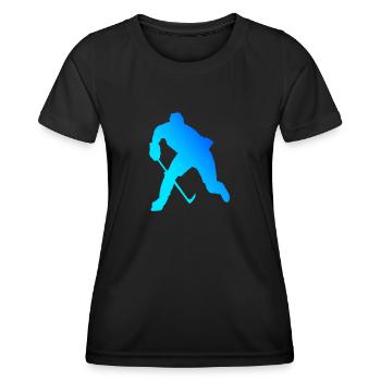Damen Eishockey spielen Eishockeyspieler - Frauen Funktions-T-Shirt - Schwarz - Vorne - AI Model Female 172 light (172cm)