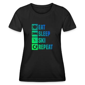 Ski de fond Patinage Ski de fond Patinage Classique de fond - T-shirt sport Femme - noir - Devant - AI Model Female 172 light (172cm)