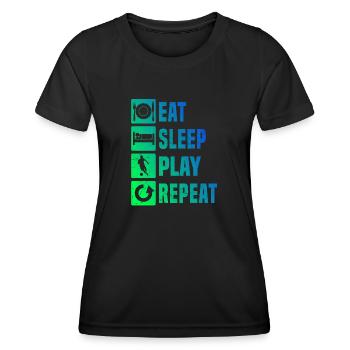Women's Football Game Soccer Men's Football Games - Women's Functional T-Shirt - black - Front - AI Model Female 172 light (172cm)