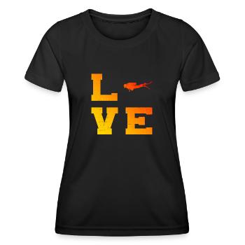 Scuba Diver Plongeurs Plongée Diver Scuba Divers - T-shirt sport Femme - noir - Devant - AI Model Female 172 light (172cm)