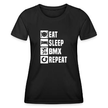 Vélo bmx jeune bmx vélo bmx cyclisme - T-shirt sport Femme - noir - Devant - AI Model Female 172 light (172cm)