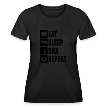 Saxophoniste Hommes Saxophoniste Saxophoniste - T-shirt sport Femme - noir - Devant - AI Model Female 172 light (172cm)
