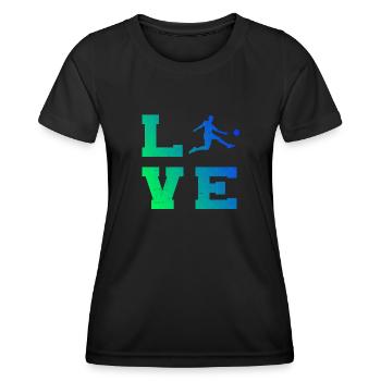 Fussball Fussballspielen Fussballspieler Fussballe - Frauen Funktions-T-Shirt - Schwarz - Vorne - AI Model Female 172 light (172cm)