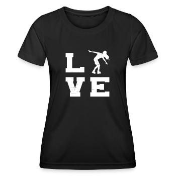 Women's Roller Skating Roller Skating Roller Skates - Women's Functional T-Shirt - black - Front - AI Model Female 172 light (172cm)