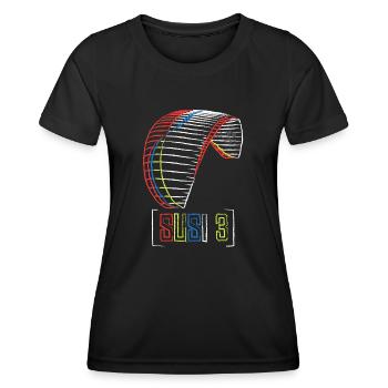 Susi 3Airdesign Paraglider - Frauen Funktions-T-Shirt - Schwarz - Vorne - AI Model Female 172 light (172cm)