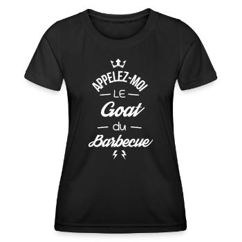 Appelez moi le Goat du Barbecue - T-shirt sport Femme - noir - Devant - AI Model Female 172 light (172cm)