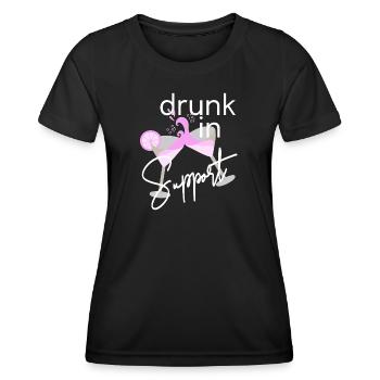 Drunk in support for dark backgrounds - Women's Functional T-Shirt - black - Front - AI Model Female 172 light (172cm)