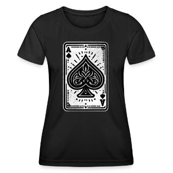 Carte As de pique - T-shirt sport Femme - noir - Devant - AI Model Female 172 light (172cm)