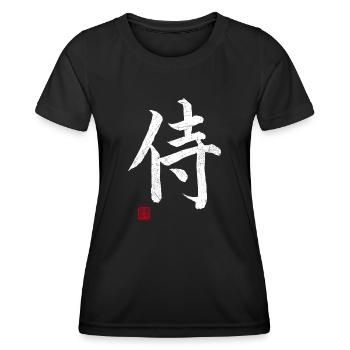 Samurai Kangi schrieb japanische Kampfkünste - Frauen Funktions-T-Shirt - Schwarz - Vorne - AI Model Female 172 light (172cm)
