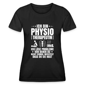 Physiotherapie Physiotherapeut Physiotherapeutin - Frauen Funktions-T-Shirt - Schwarz - Vorne - AI Model Female 172 light (172cm)