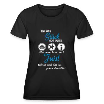 Glück Juist - Frauen Funktions-T-Shirt - Schwarz - Vorne - AI Model Female 172 light (172cm)
