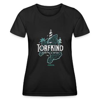 Islay Whisky Torfkind Leuchtturm blau - Frauen Funktions-T-Shirt - Schwarz - Vorne - AI Model Female 172 light (172cm)