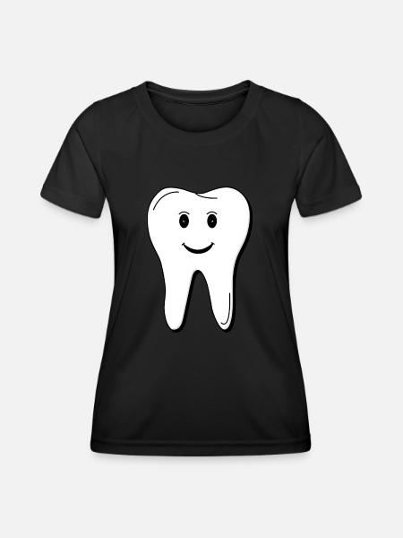 Zahn - Frauen Funktions-T-Shirt - Schwarz