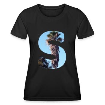 Sommer Buchstabe S Schriftzug Sommerferien Sonne - Frauen Funktions-T-Shirt - Schwarz - Vorne - AI Model Female 172 light (172cm)