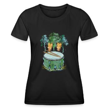 Tambour de la nature - T-shirt sport Femme - noir - Devant - AI Model Female 172 light (172cm)