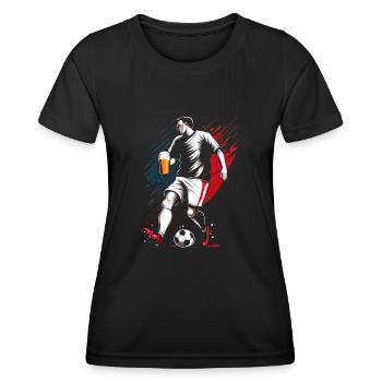 Hobby footballer realistic representation - Women's Functional T-Shirt - black - Front - AI Model Female 172 light (172cm)