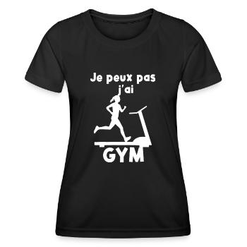 Je peux pas j'ai gym - T-shirt sport Femme - noir - Devant - AI Model Female 172 light (172cm)