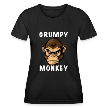 SINGE GRINCHEUX - T-shirt sport Femme - noir - Devant - AI Model Female 172 light (172cm)