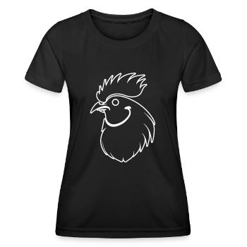 Poulet Poulailler Volaille Coq Ferme - T-shirt sport Femme - noir - Devant - AI Model Female 172 light (172cm)