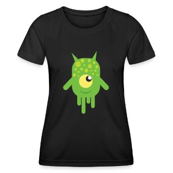 Monstre visqueux vert - T-shirt sport Femme - noir - Devant - AI Model Female 172 light (172cm)