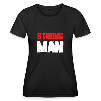 Strong Man Power Lifting Fitness Geschenke - Frauen Funktions-T-Shirt - Schwarz - Vorne - AI Model Female 172 light (172cm)