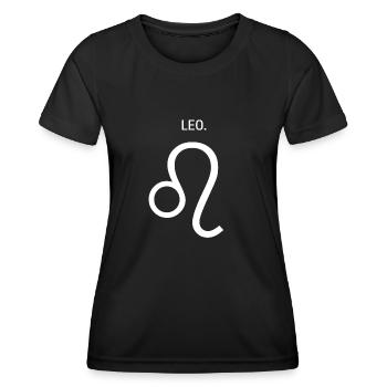 Signe du zodiaque Lion Horoscope Lion Signes du zodiaque - T-shirt sport Femme - noir - Devant - AI Model Female 172 light (172cm)