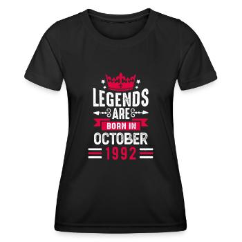 Oktober 1992 - 30. Geburtstag Geschenk. Legende. - Frauen Funktions-T-Shirt - Schwarz - Vorne - AI Model Female 172 light (172cm)