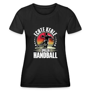 Handball Handballer - Frauen Funktions-T-Shirt - Schwarz - Vorne - AI Model Female 172 light (172cm)