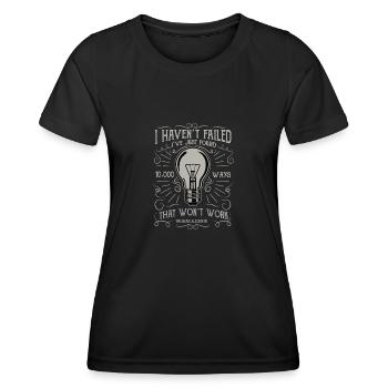 Le prix du génie de Thomas Edison. - T-shirt sport Femme - noir - Devant - AI Model Female 172 light (172cm)