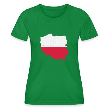 Carte géographique Drapeau Pologne T-Shirt Polska Cadeau - T-shirt sport Femme - vert - Devant - AI Model Female 172 dark (172cm)