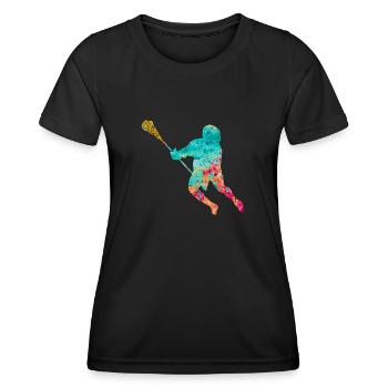 Lacrosse Player PopArt - Women's Functional T-Shirt - black - Front - AI Model Female 172 light (172cm)