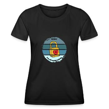 Oups, je suis déjà pris - T-shirt sport Femme - noir - Devant - AI Model Female 172 light (172cm)