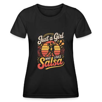 Juste une fille qui aime la salsa - T-shirt sport Femme - noir - Devant - AI Model Female 172 light (172cm)