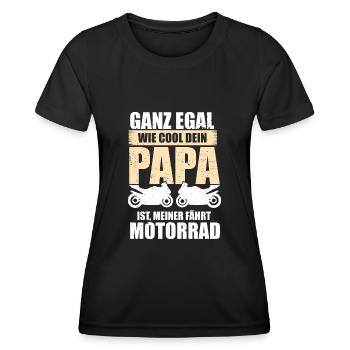 Motorrad Biker Bike Motorradfahrer Papa Geschenk - Frauen Funktions-T-Shirt - Schwarz - Vorne - AI Model Female 172 light (172cm)