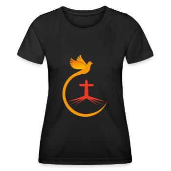 Kirche Katholisch Bibel Glaube Jesus Gott Christen - Frauen Funktions-T-Shirt - Schwarz - Vorne - AI Model Female 172 light (172cm)