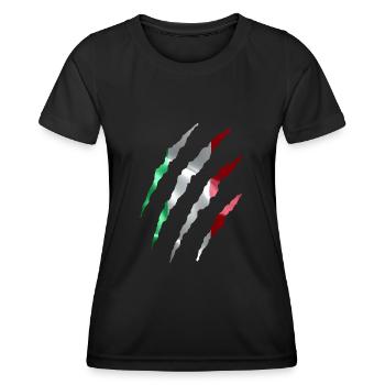 Italia Italie Drapeau italien Drapeau italien - T-shirt sport Femme - noir - Devant - AI Model Female 172 light (172cm)