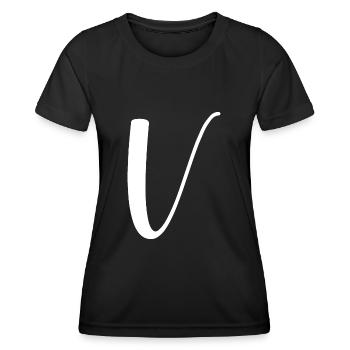 Calligraphy, initial V - Women's Functional T-Shirt - black - Front - AI Model Female 172 light (172cm)