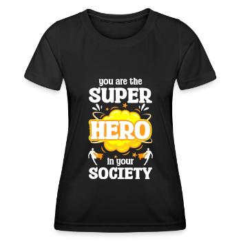 Held Retter Lebensretter Vorbild - Frauen Funktions-T-Shirt - Schwarz - Vorne - AI Model Female 172 light (172cm)