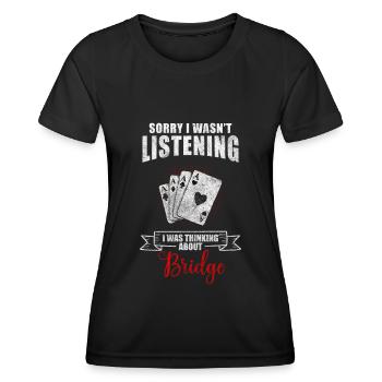 Kartenspiel Gewinn Doppelkopf Herz - Frauen Funktions-T-Shirt - Schwarz - Vorne - AI Model Female 172 light (172cm)