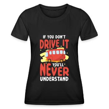 Fahrer Beruf Arbeit - Frauen Funktions-T-Shirt - Schwarz - Vorne - AI Model Female 172 light (172cm)